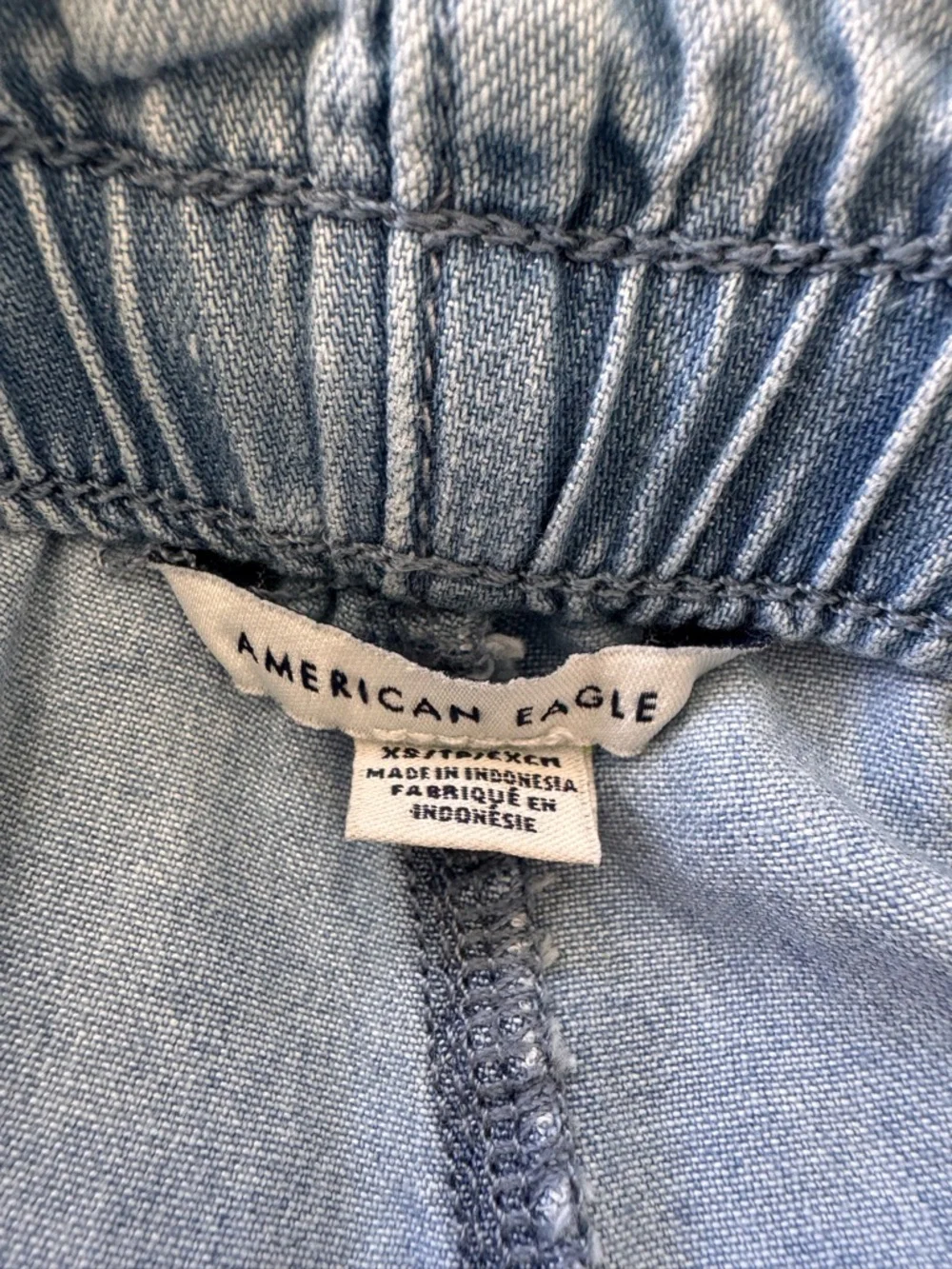 American Eagle Chambray Drawstring Dolphin Hem Shorts XS Lightweight